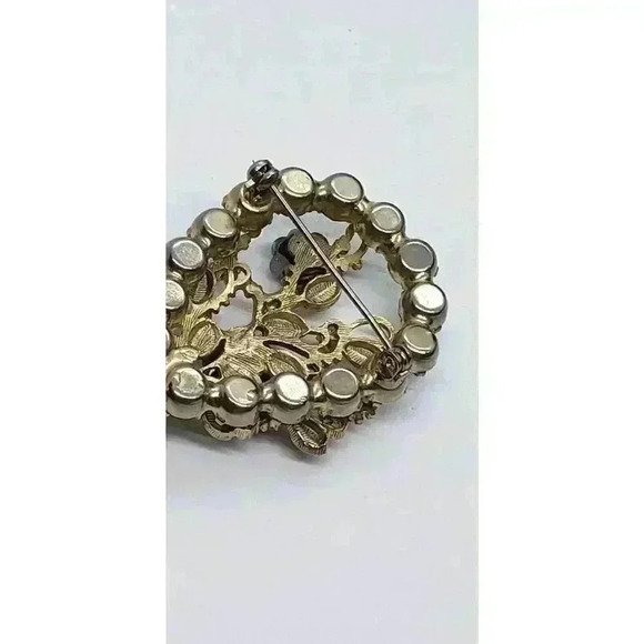 Vintage Brooch Rhinestone Crystal Flower Margarita Rivoli Rare Austria Art Deco - Picture 5 of 8